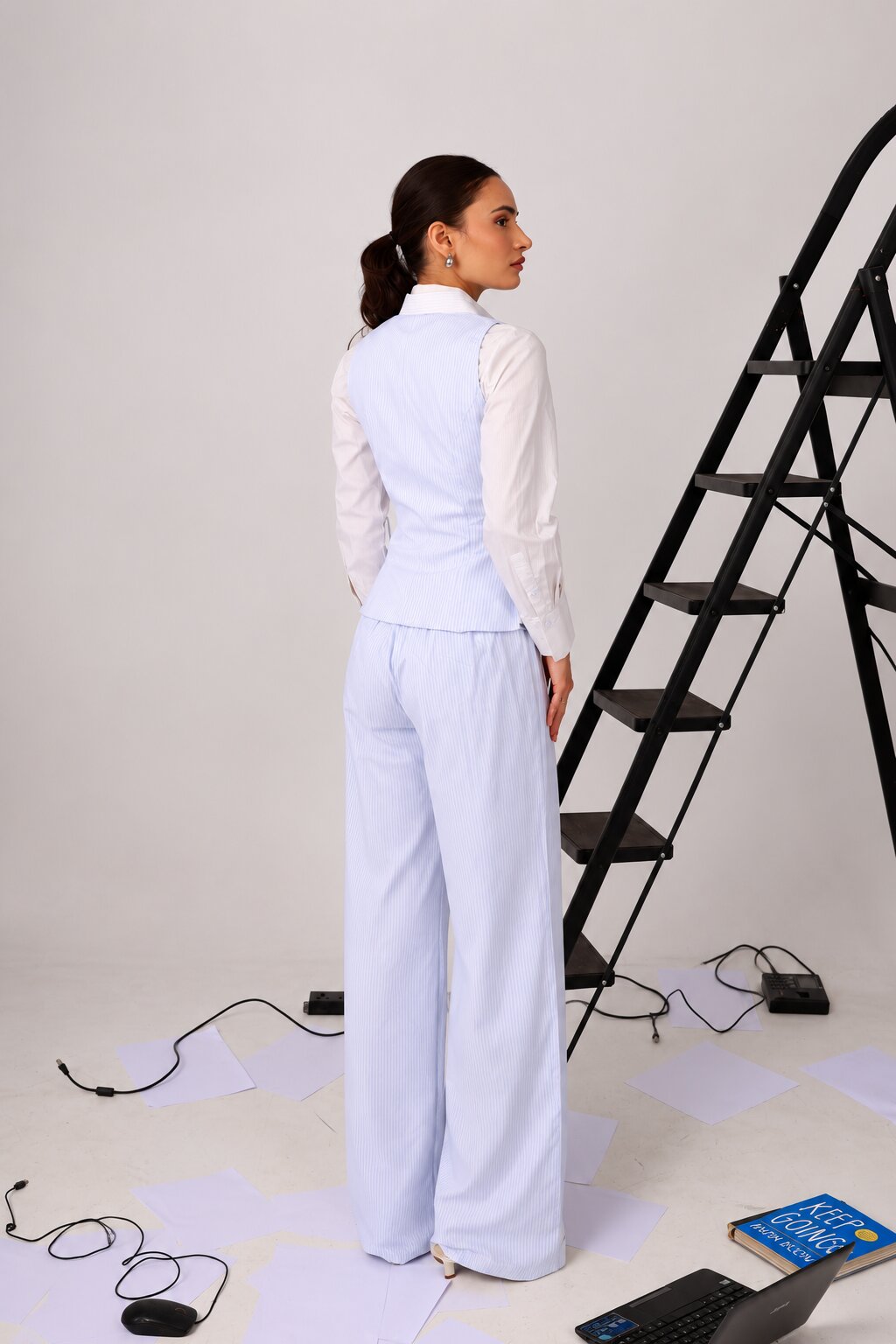 Blue Stripe Tailored Waistcoat
