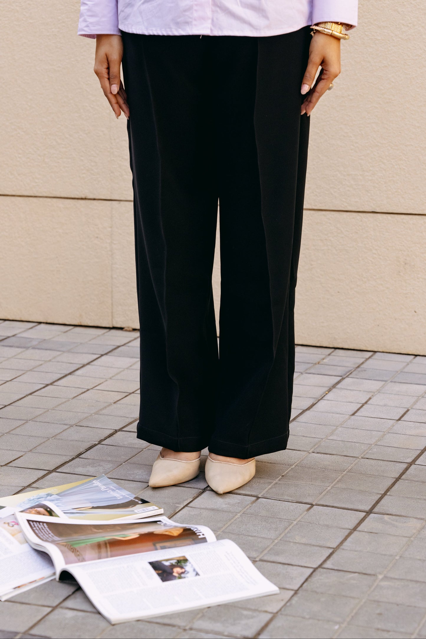 Tailored Straight Fit Trousers - Black