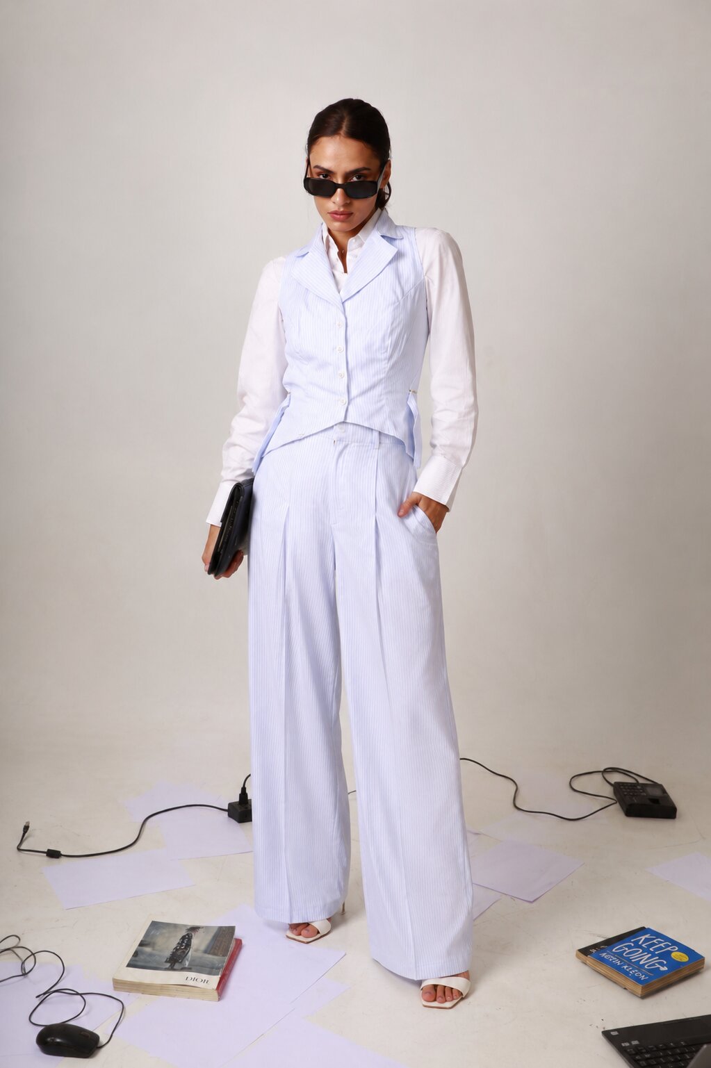 Blue Stripe Tailored Waistcoat