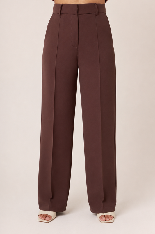 Tailored Straight Fit Trousers - Black