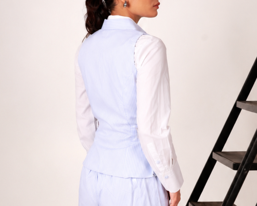 Blue Stripe Tailored Waistcoat