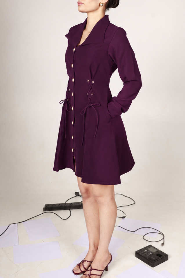 Burgandy Blazer Dress