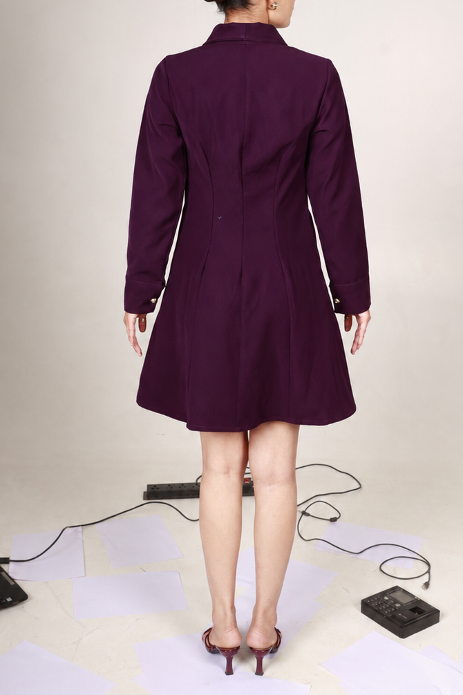 Burgandy Blazer Dress