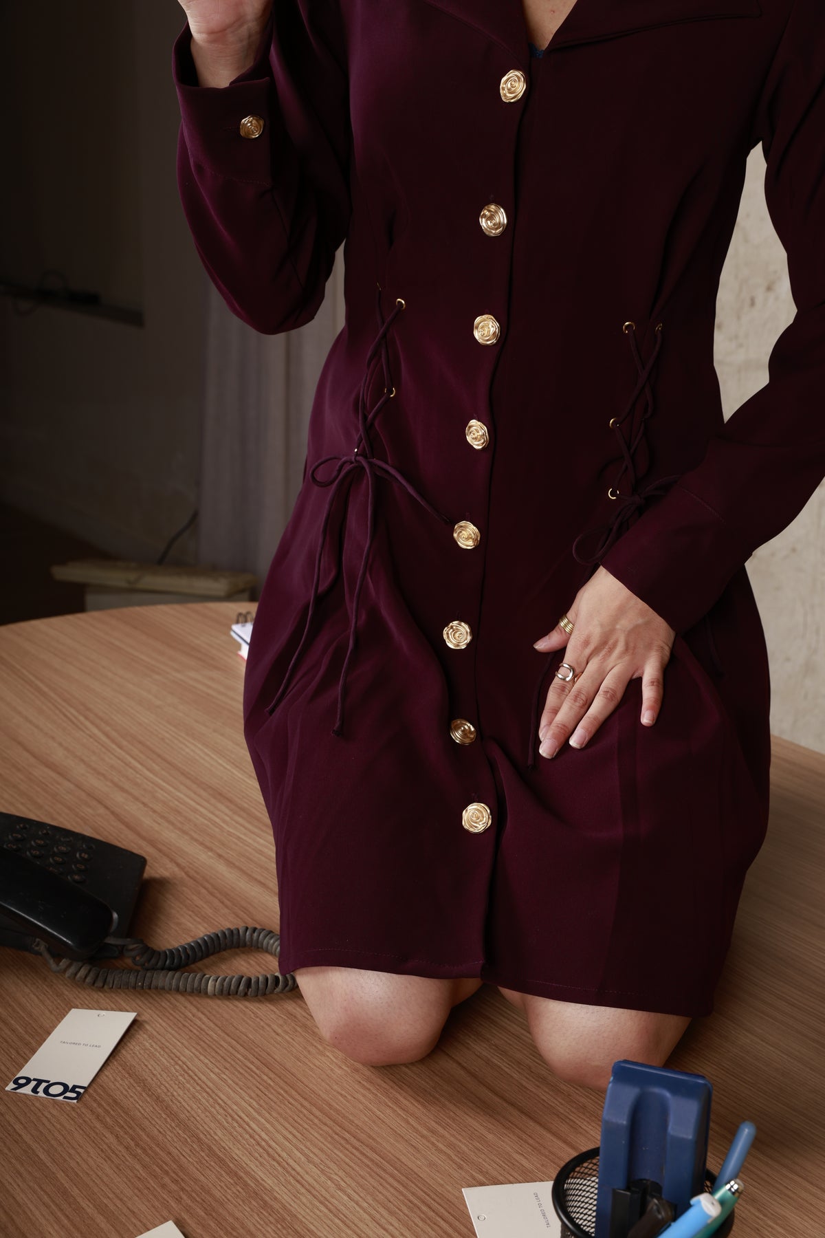 Burgandy Blazer Dress
