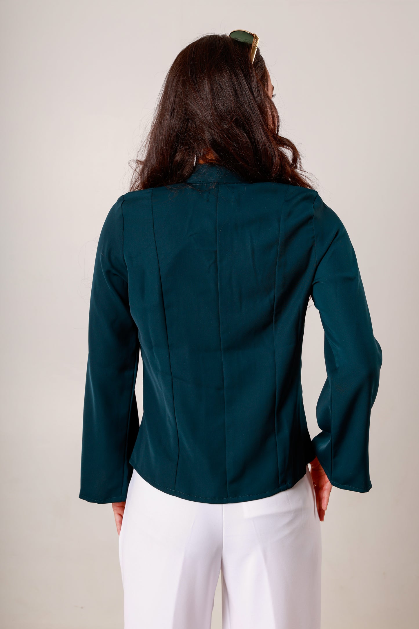 Teal Tie-Neck Shirt