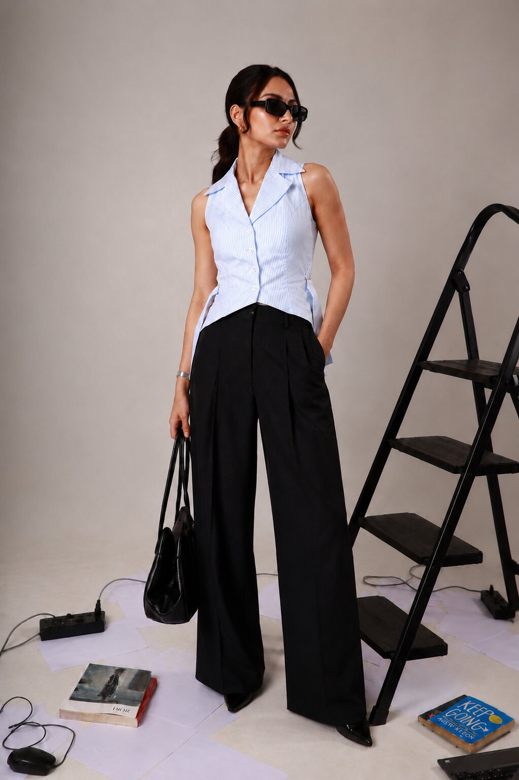 Blue Stripe Tailored Waistcoat