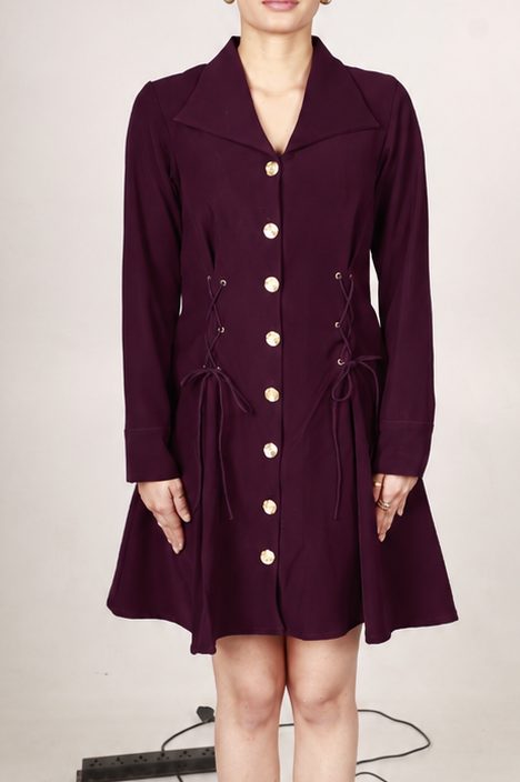 Burgandy Blazer Dress